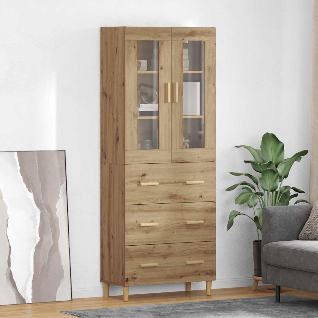 vidaXL Highboard avec tiroirs chêne artisan 69,5 x 34 x 180 cm