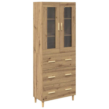 vidaXL Highboard avec tiroirs chêne artisan 69,5 x 34 x 180 cm