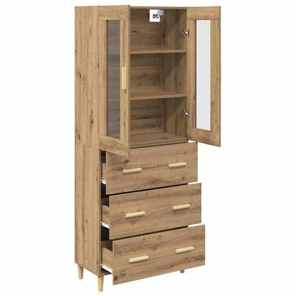 vidaXL Highboard avec tiroirs chêne artisan 69,5 x 34 x 180 cm