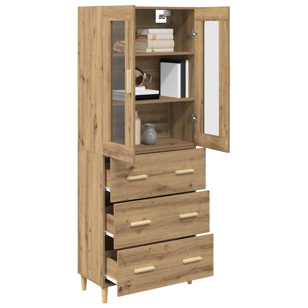 vidaXL Highboard avec tiroirs chêne artisan 69,5 x 34 x 180 cm