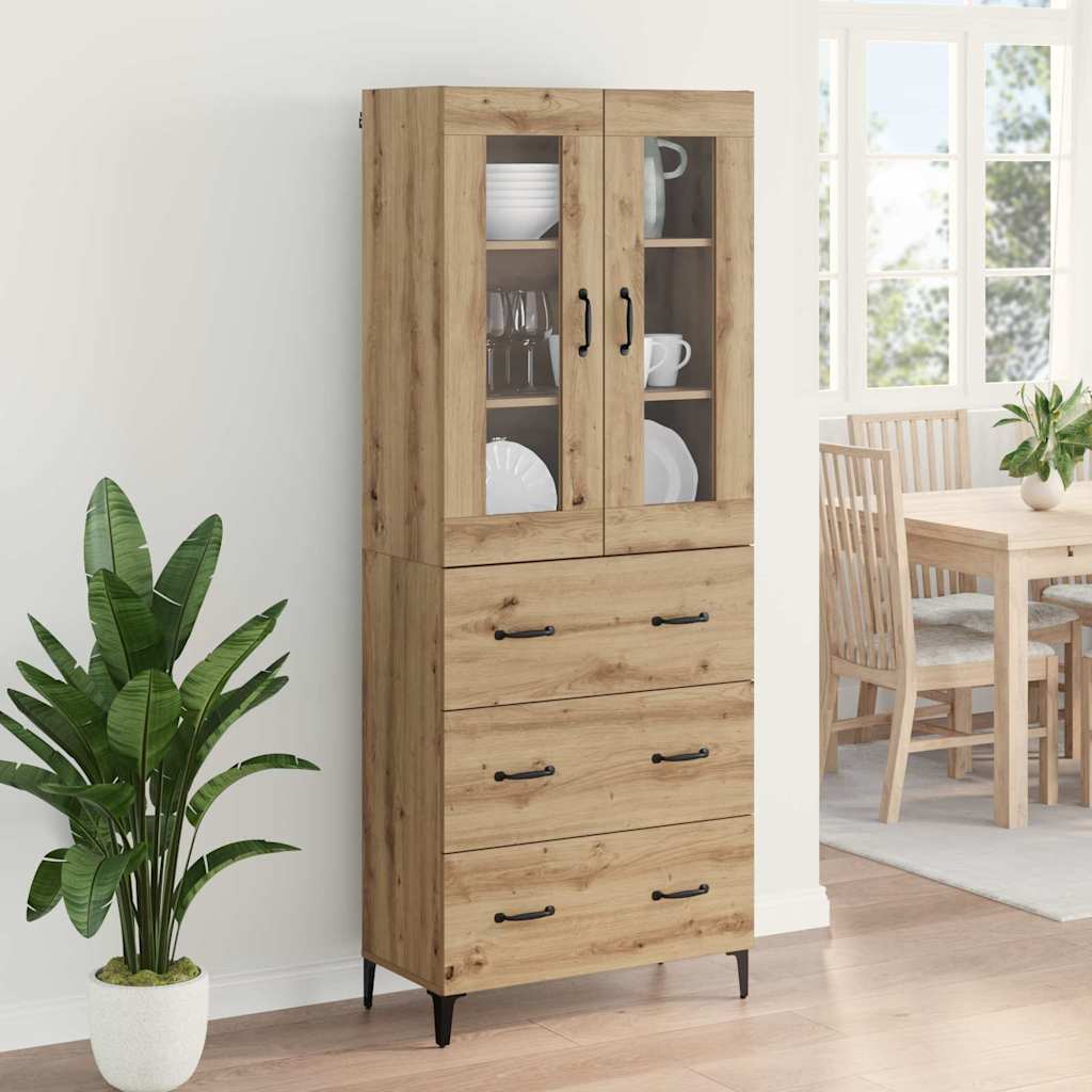 Highboard Artisan-Eiche 69,5 x 34 x 180 cm Holzwerkstoff