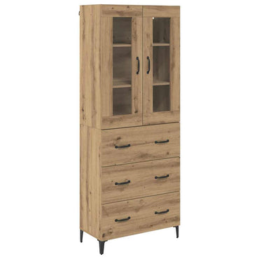vidaXL Buffet haut chêne artisan 69,5 x 34 x 180 cm bois d'ingénierie