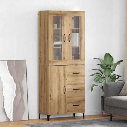 vidaXL Bahut chêne artisan 69,5 x 34 x 180 cm bois d'ingénierie