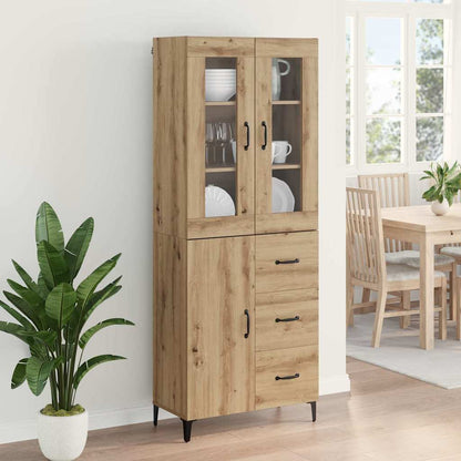 vidaXL Bahut chêne artisan 69,5 x 34 x 180 cm bois d'ingénierie