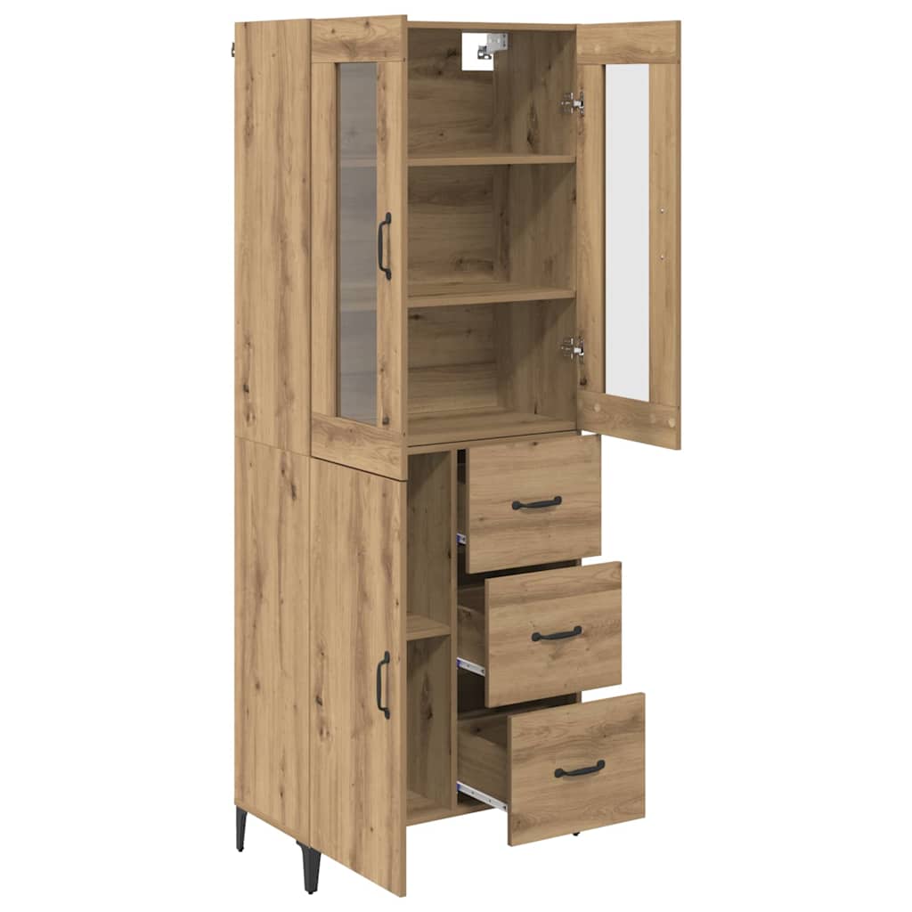 vidaXL Bahut chêne artisan 69,5 x 34 x 180 cm bois d'ingénierie