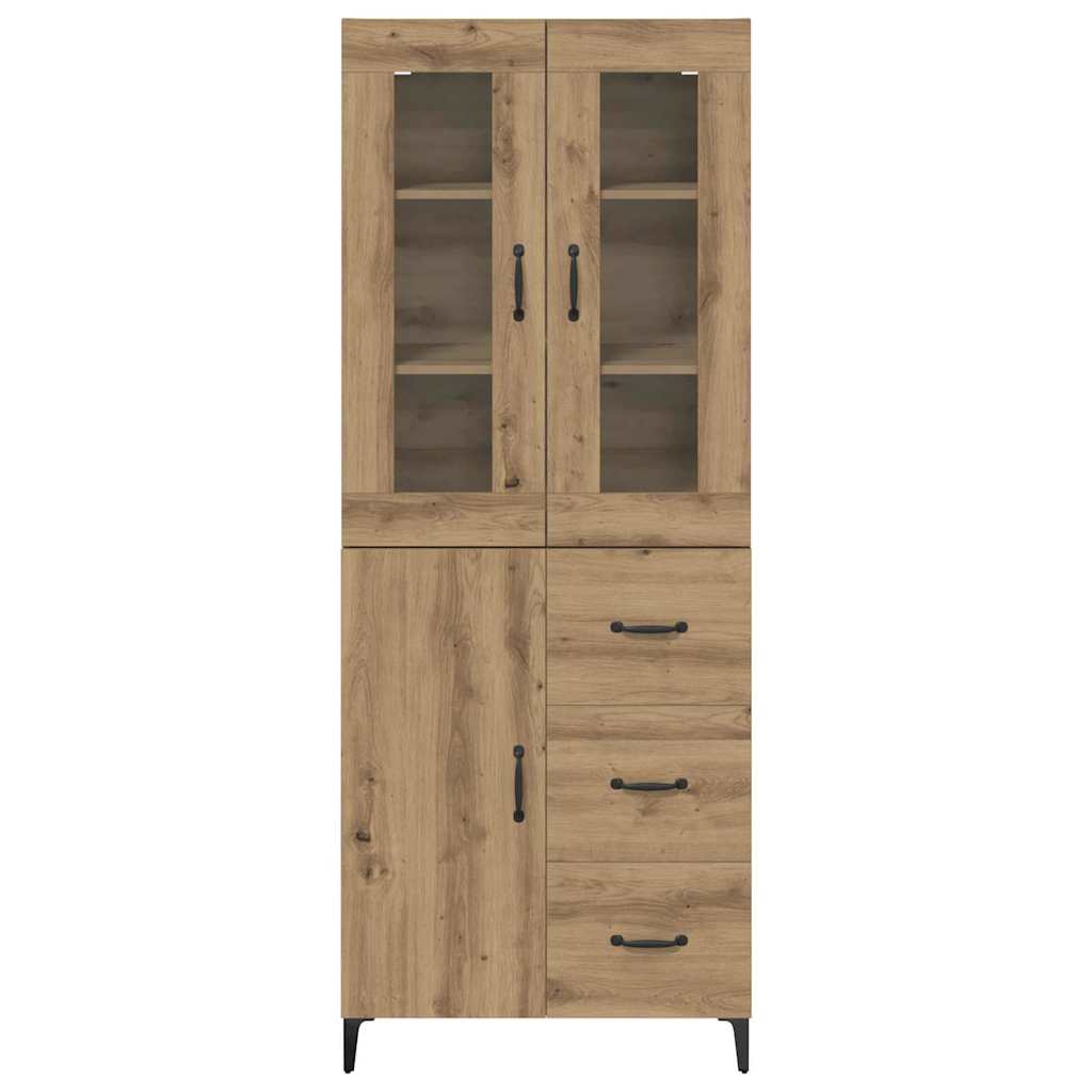 vidaXL Bahut chêne artisan 69,5 x 34 x 180 cm bois d'ingénierie