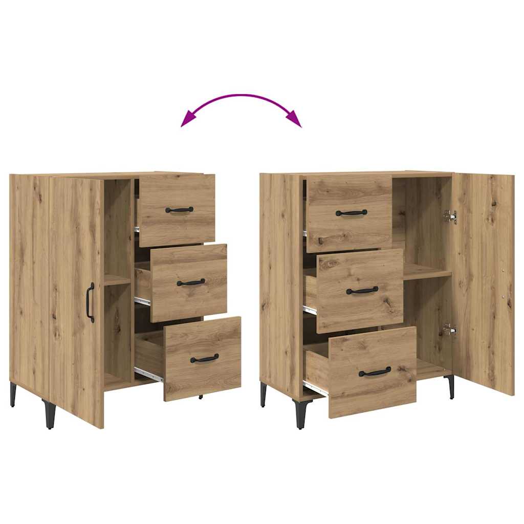 vidaXL Bahut chêne artisan 69,5 x 34 x 180 cm bois d'ingénierie