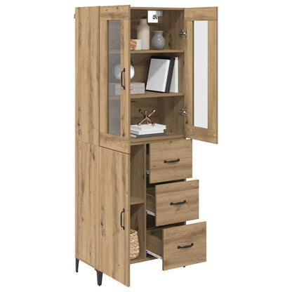 vidaXL Bahut chêne artisan 69,5 x 34 x 180 cm bois d'ingénierie