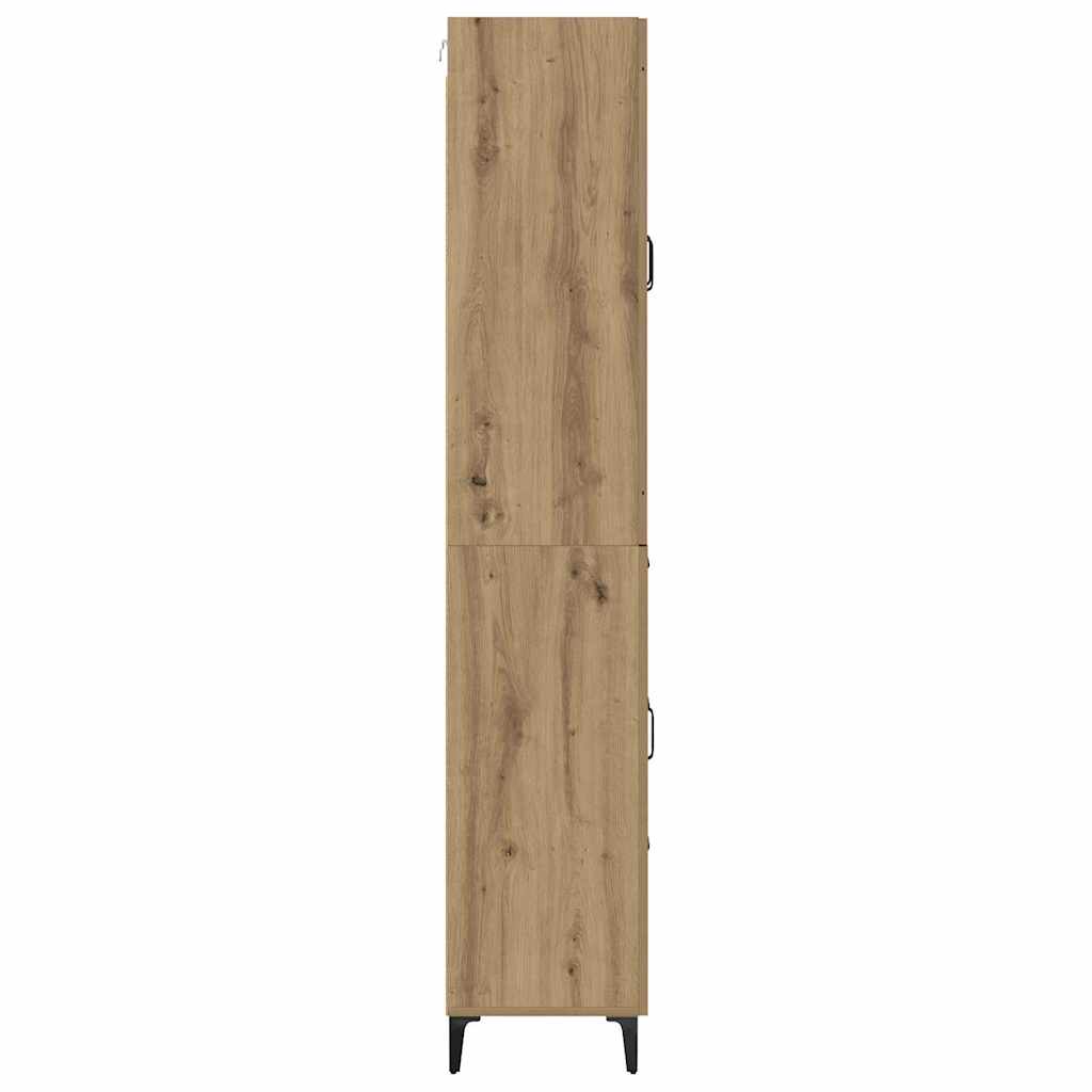 vidaXL Bahut chêne artisan 69,5 x 34 x 180 cm bois d'ingénierie