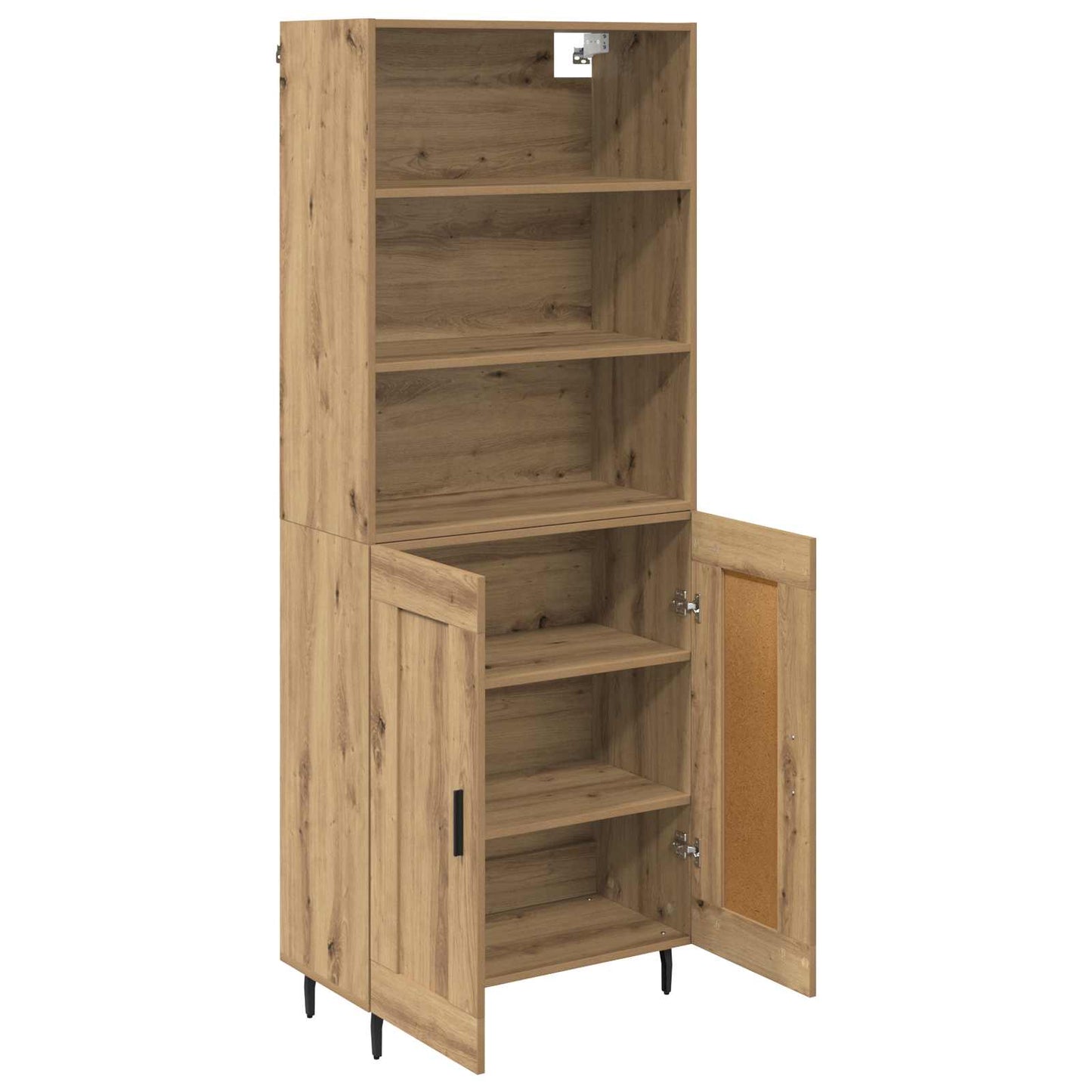 vidaXL Buffet haut chêne artisanal 69,5 x 34 x 180 cm