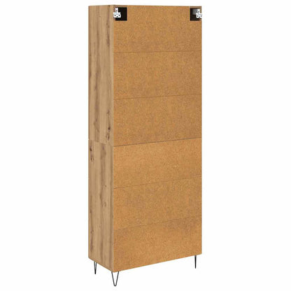 vidaXL Meuble haut 2 pcs Bois d'ingénierie chêne Artisan et verre