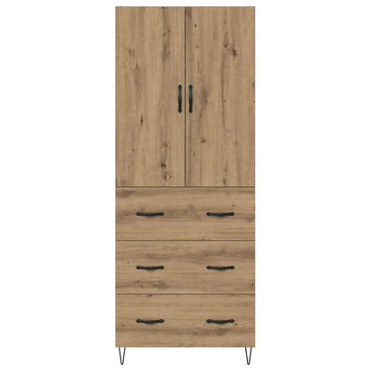 vidaXL Meuble haut 2 pcs Bois d'ingénierie chêne Artisan et verre