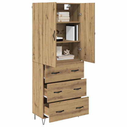 vidaXL Meuble haut 2 pcs Bois d'ingénierie chêne Artisan et verre