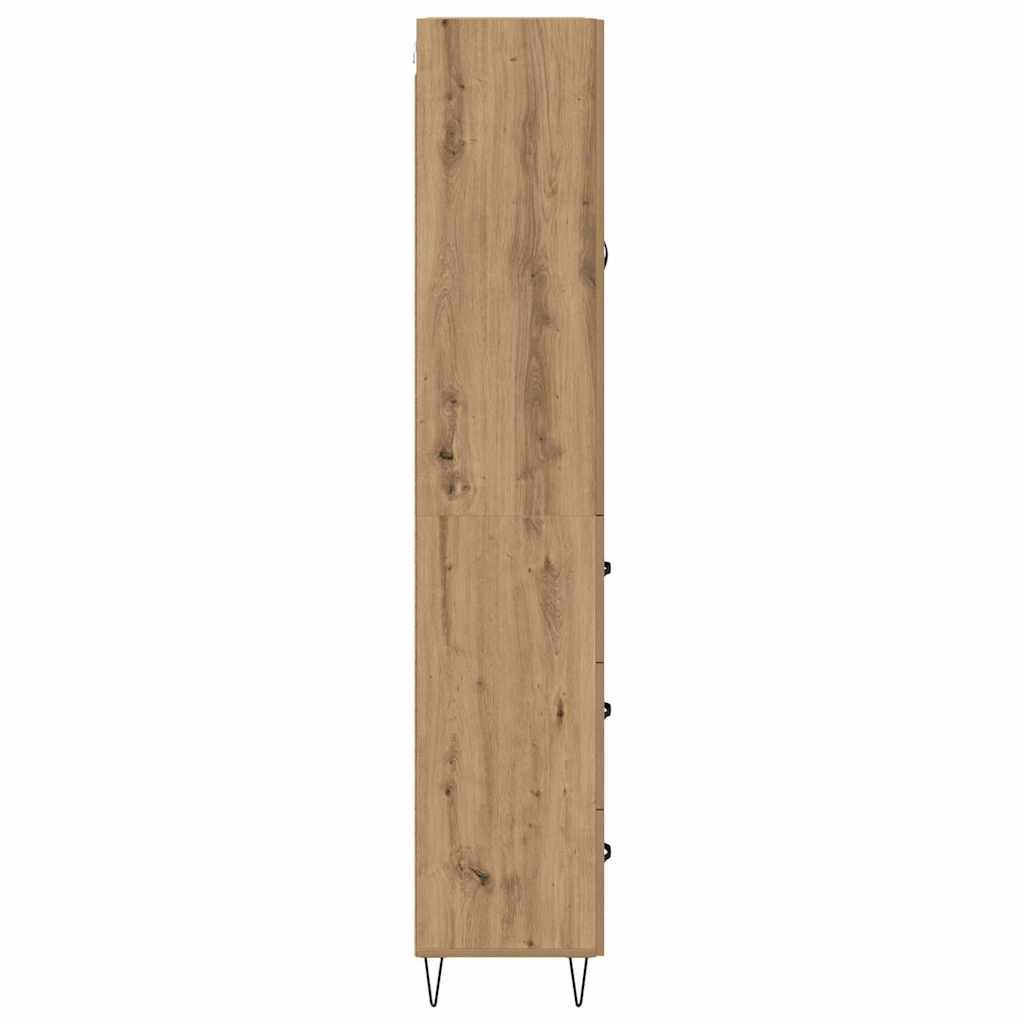 vidaXL Meuble haut 2 pcs Bois d'ingénierie chêne Artisan et verre
