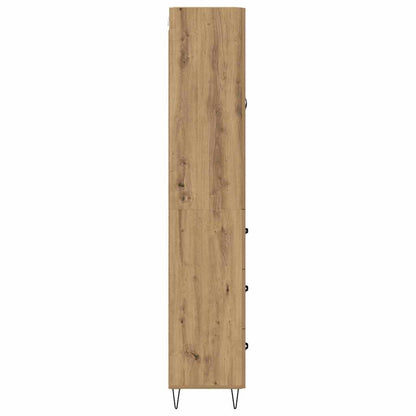 vidaXL Meuble haut 2 pcs Bois d'ingénierie chêne Artisan et verre