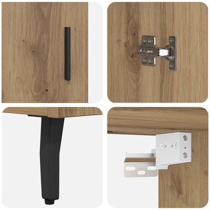 vidaXL Meuble haut 2 pcs Chêne artisaniel Bois d'ingénierie