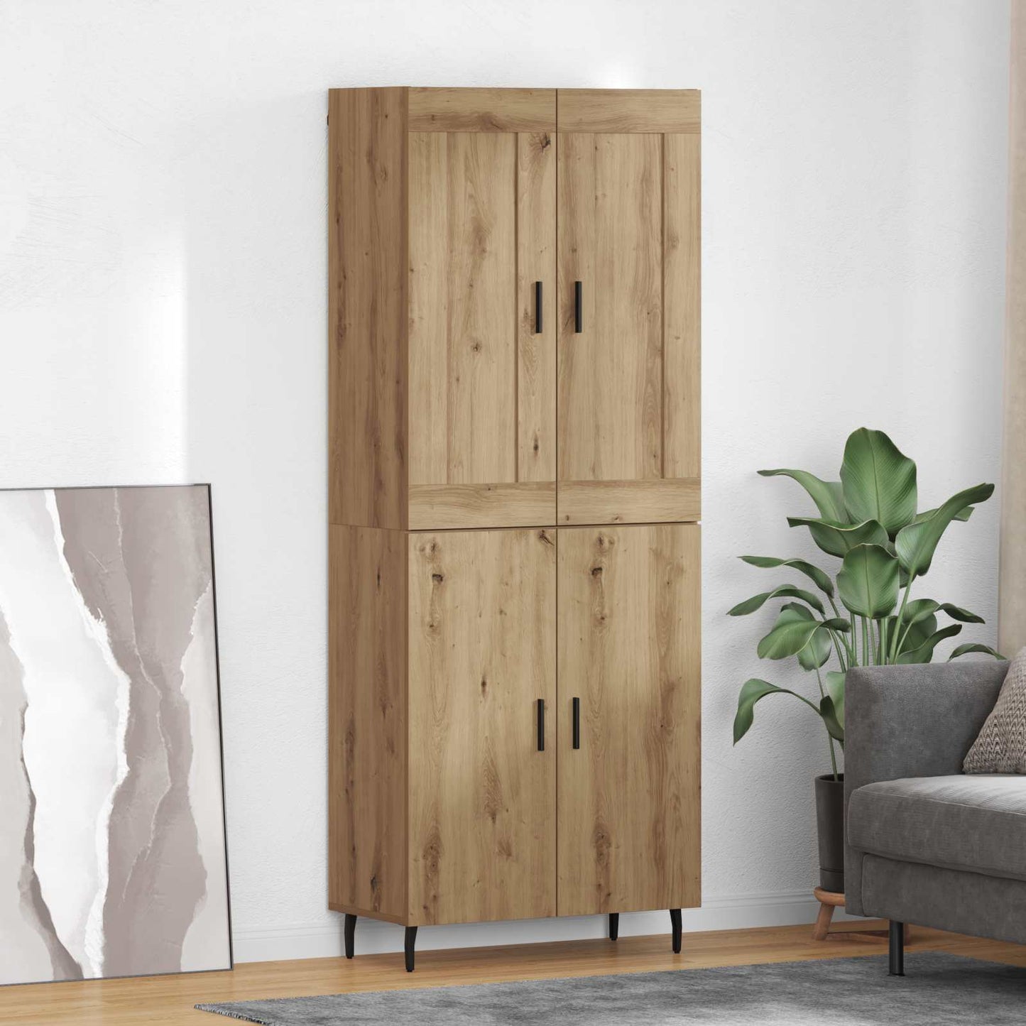 vidaXL Meuble haut 2 pcs Chêne artisaniel Bois d'ingénierie