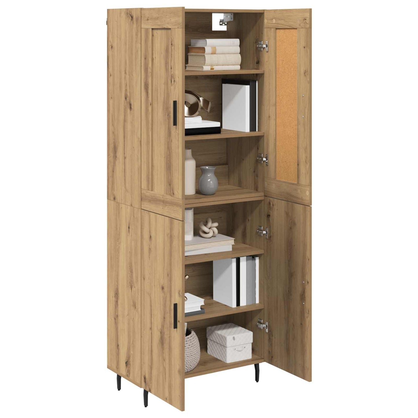 vidaXL Meuble haut 2 pcs Chêne artisaniel Bois d'ingénierie