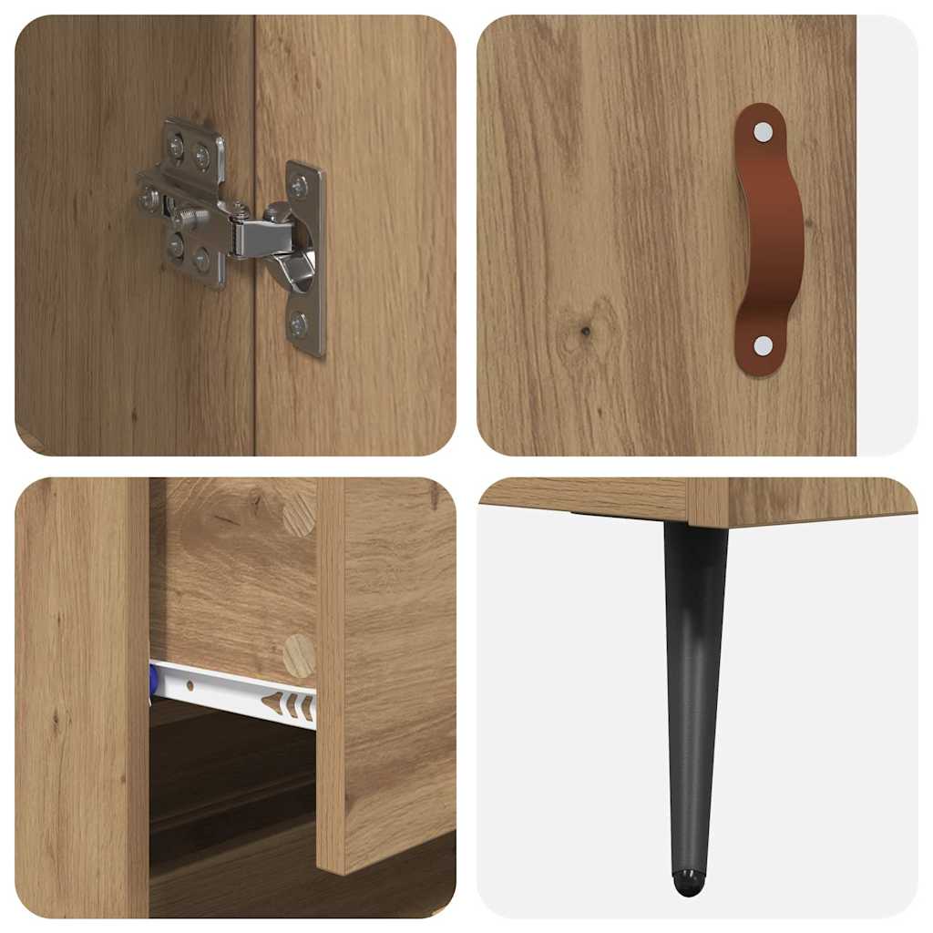 vidaXL Buffet haut chêne Artisan 69,5 x 34 x 180 cm bois d'ingénierie