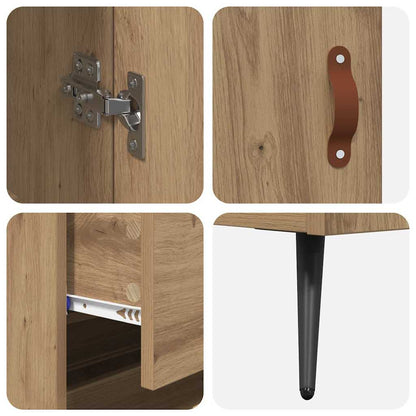 vidaXL Buffet haut chêne Artisan 69,5 x 34 x 180 cm bois d'ingénierie