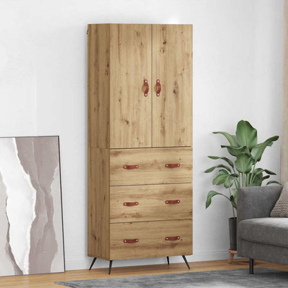 vidaXL Buffet haut chêne Artisan 69,5 x 34 x 180 cm bois d'ingénierie