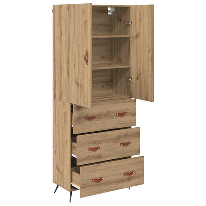 vidaXL Buffet haut chêne Artisan 69,5 x 34 x 180 cm bois d'ingénierie