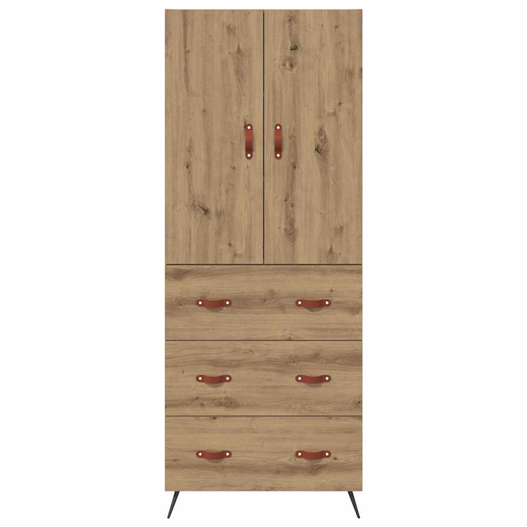vidaXL Buffet haut chêne Artisan 69,5 x 34 x 180 cm bois d'ingénierie