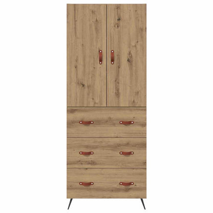 vidaXL Buffet haut chêne Artisan 69,5 x 34 x 180 cm bois d'ingénierie