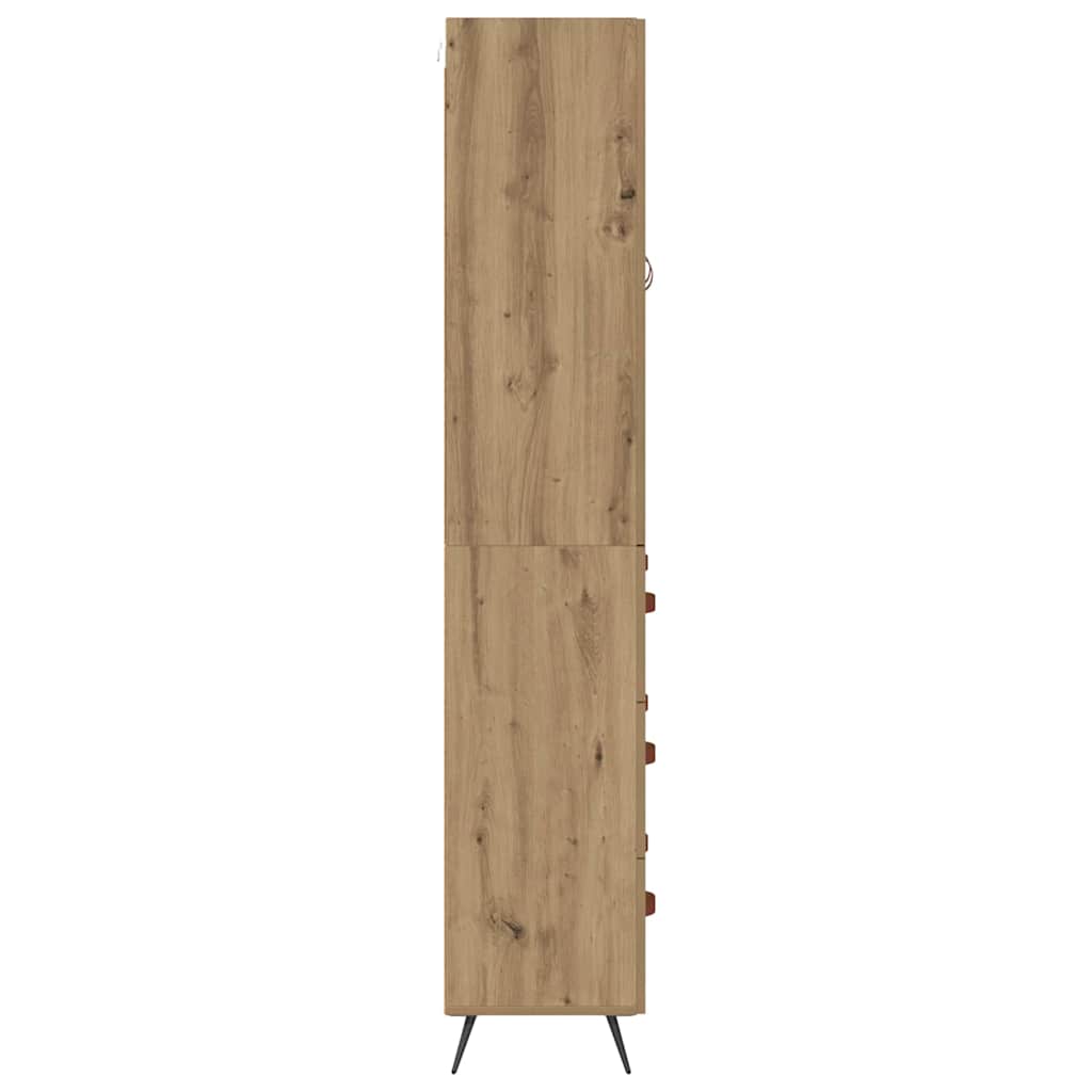 vidaXL Buffet haut chêne Artisan 69,5 x 34 x 180 cm bois d'ingénierie