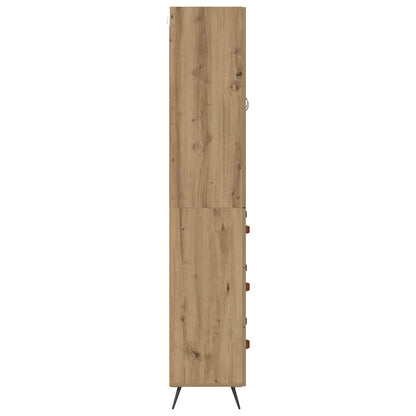 vidaXL Buffet haut chêne Artisan 69,5 x 34 x 180 cm bois d'ingénierie