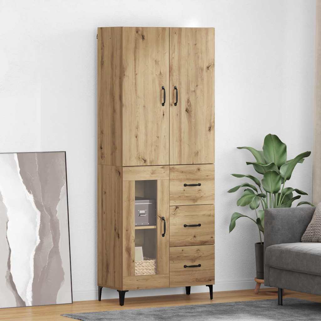 Highboard Artisan-Eiche 69,5 x 34 x 180 cm Holzwerkstoff