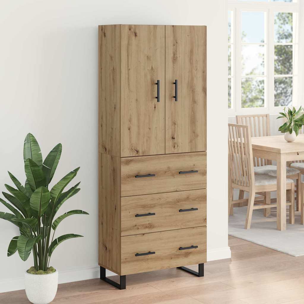 Highboard mit Schubladen 2 pcs Artisan-Eiche 69,5 x 34 x 180 cm