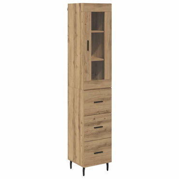 vidaXL Buffet haut chêne artisan 34,5 x 34 x 180 cm bois d'ingénierie