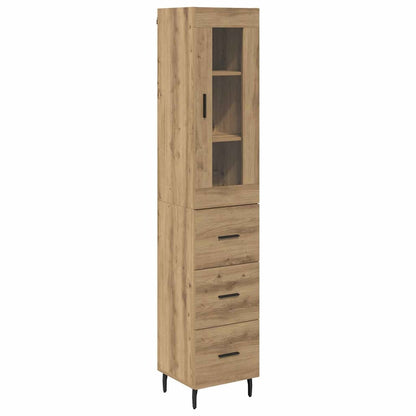 vidaXL Buffet haut chêne artisan 34,5 x 34 x 180 cm bois d'ingénierie