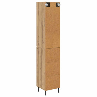 vidaXL Buffet haut chêne artisan 34,5 x 34 x 180 cm bois d'ingénierie