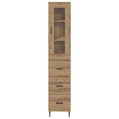 vidaXL Buffet haut chêne artisan 34,5 x 34 x 180 cm bois d'ingénierie
