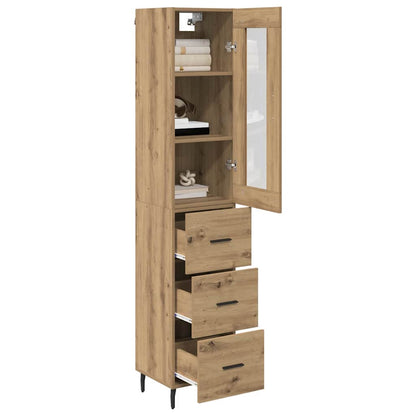 vidaXL Buffet haut chêne artisan 34,5 x 34 x 180 cm bois d'ingénierie