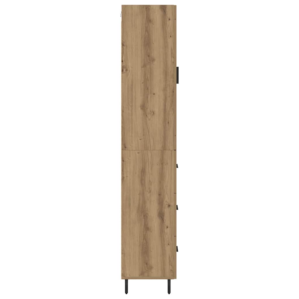vidaXL Buffet haut chêne artisan 34,5 x 34 x 180 cm bois d'ingénierie