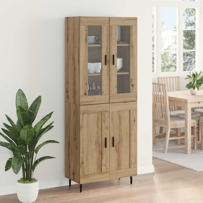 vidaXL Highboard 2 pcs en bois d'ingénierie chêne Artisan