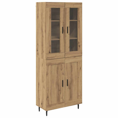 vidaXL Highboard 2 pcs en bois d'ingénierie chêne Artisan
