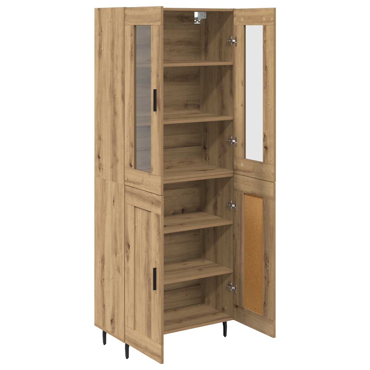vidaXL Highboard 2 pcs en bois d'ingénierie chêne Artisan