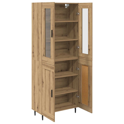 vidaXL Highboard 2 pcs en bois d'ingénierie chêne Artisan