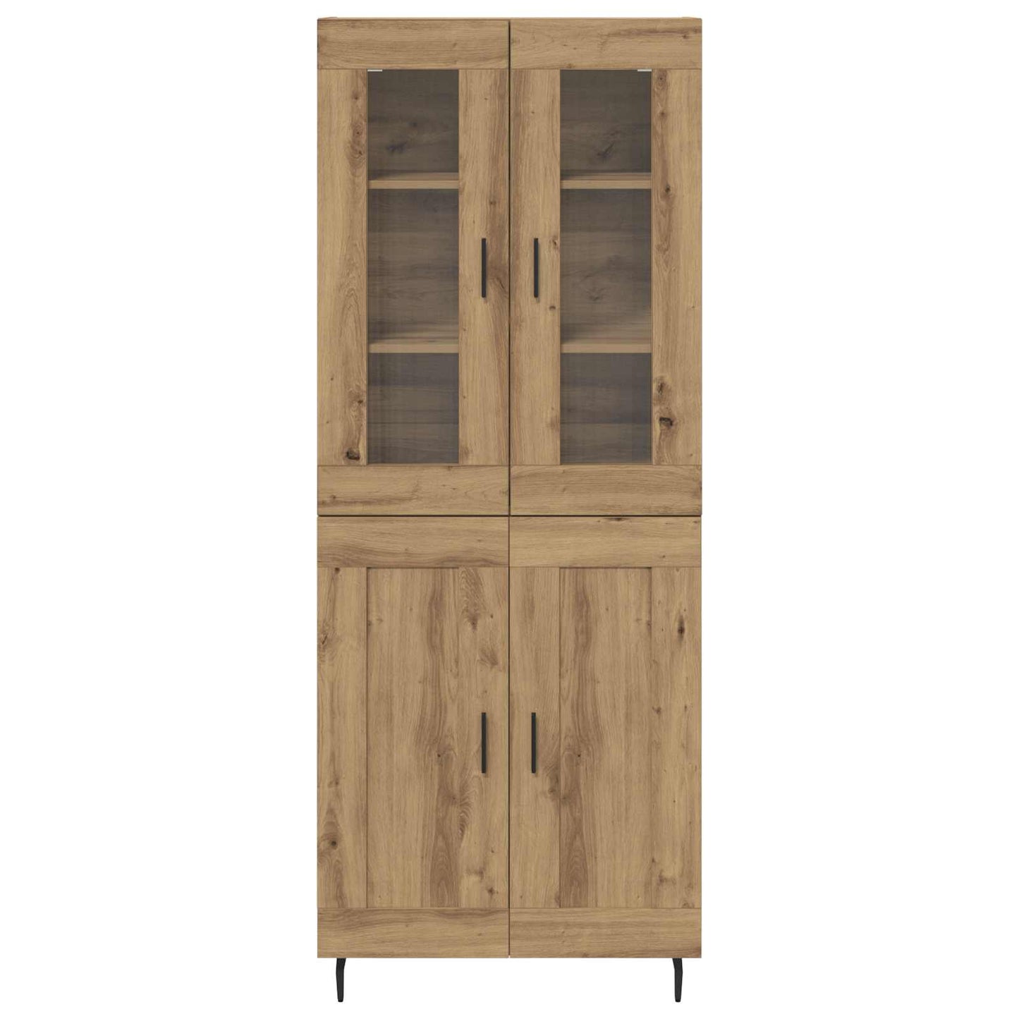 vidaXL Highboard 2 pcs en bois d'ingénierie chêne Artisan