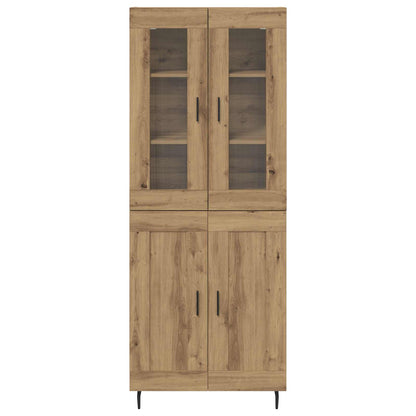 vidaXL Highboard 2 pcs en bois d'ingénierie chêne Artisan