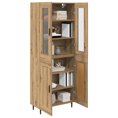 vidaXL Highboard 2 pcs en bois d'ingénierie chêne Artisan
