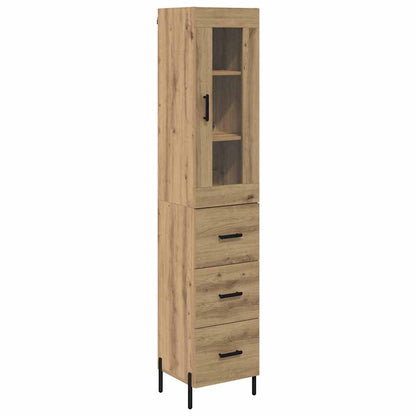 vidaXL Buffet haut chêne artisan 34,5 x 34 x 180 cm bois d'ingénierie
