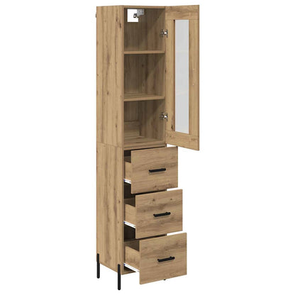 vidaXL Buffet haut chêne artisan 34,5 x 34 x 180 cm bois d'ingénierie