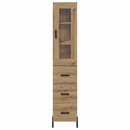 vidaXL Buffet haut chêne artisan 34,5 x 34 x 180 cm bois d'ingénierie