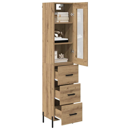 vidaXL Buffet haut chêne artisan 34,5 x 34 x 180 cm bois d'ingénierie