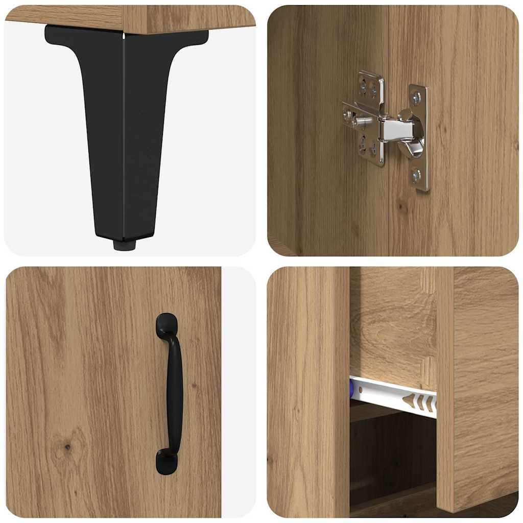 vidaXL Highboard Artisan-Eiche 69,5 x 34 x 180 cm Holzwerkstoff